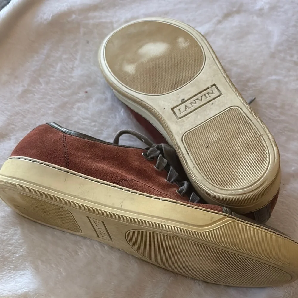 Gently Loved Men's Suede Leather Sneakers by LANVIN